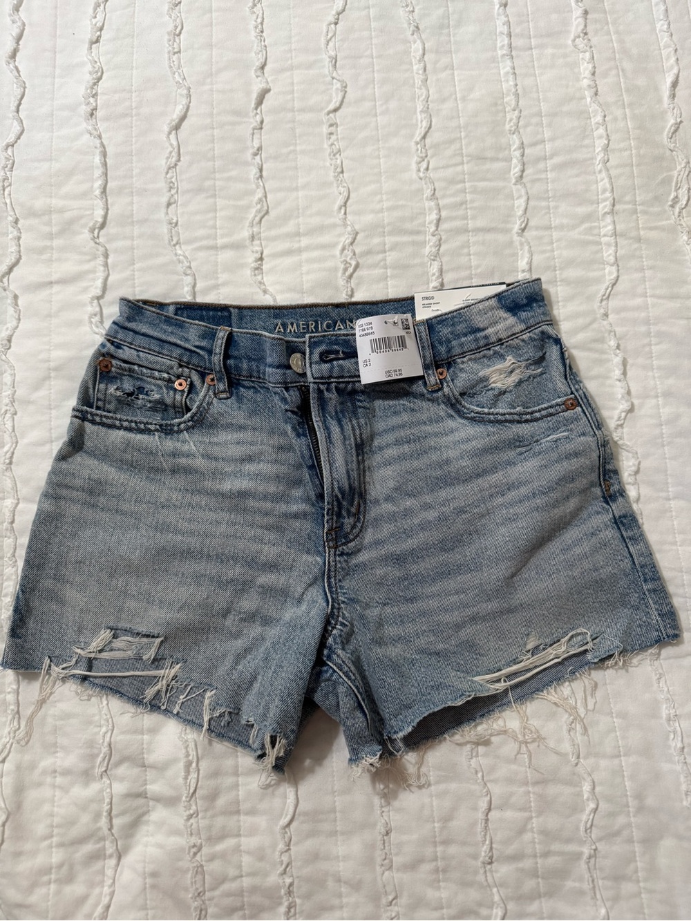 American Eagle Outfitters Light Wash Super High Rise Relaxed Jean Shorts